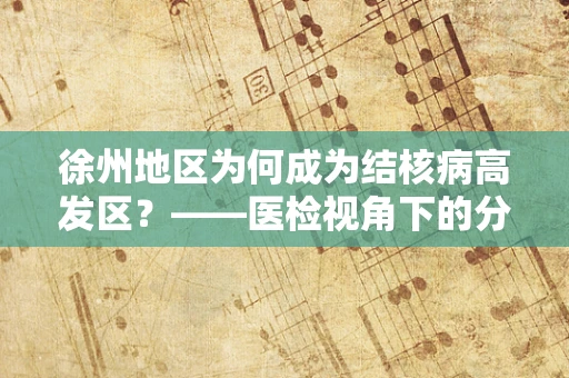 徐州地区为何成为结核病高发区？——医检视角下的分析