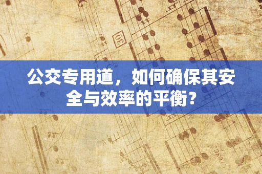 公交专用道，如何确保其安全与效率的平衡？