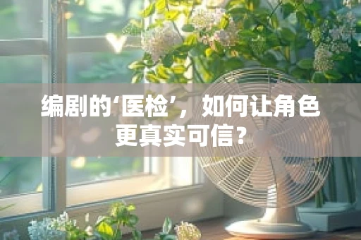 编剧的‘医检’，如何让角色更真实可信？