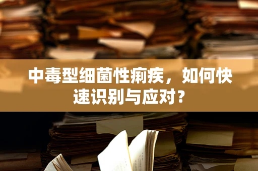 中毒型细菌性痢疾，如何快速识别与应对？
