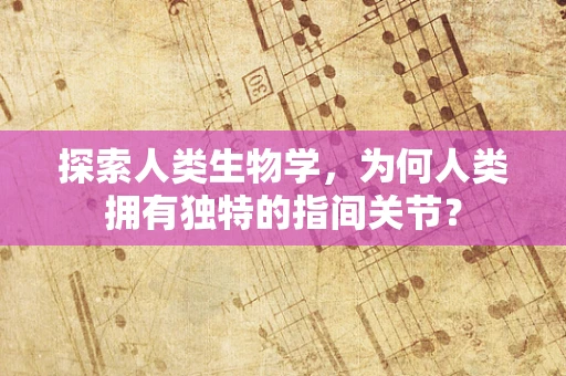 探索人类生物学，为何人类拥有独特的指间关节？