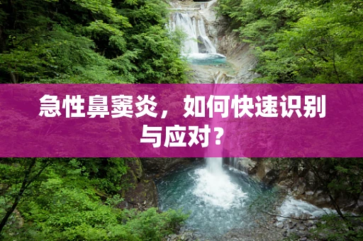 急性鼻窦炎，如何快速识别与应对？
