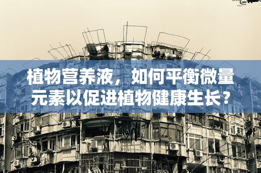 植物营养液，如何平衡微量元素以促进植物健康生长？