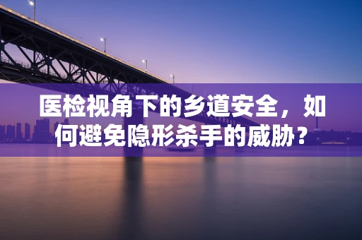医检视角下的乡道安全，如何避免隐形杀手的威胁？